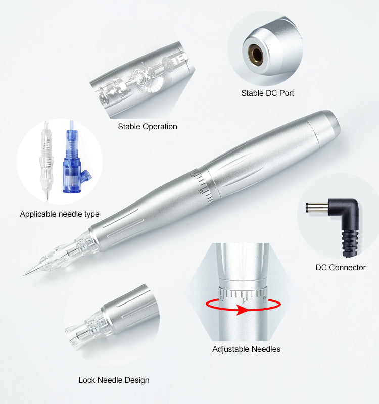 Mini Round Dermografo Micropigmentation Tattoo  Permanent Makeup POWER SUPPLY ONLY P90