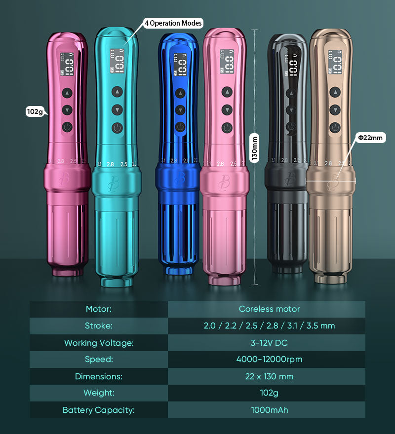 Máquina de tatuaje inalámbrica Biomaser U1 PMU para cejas y labios