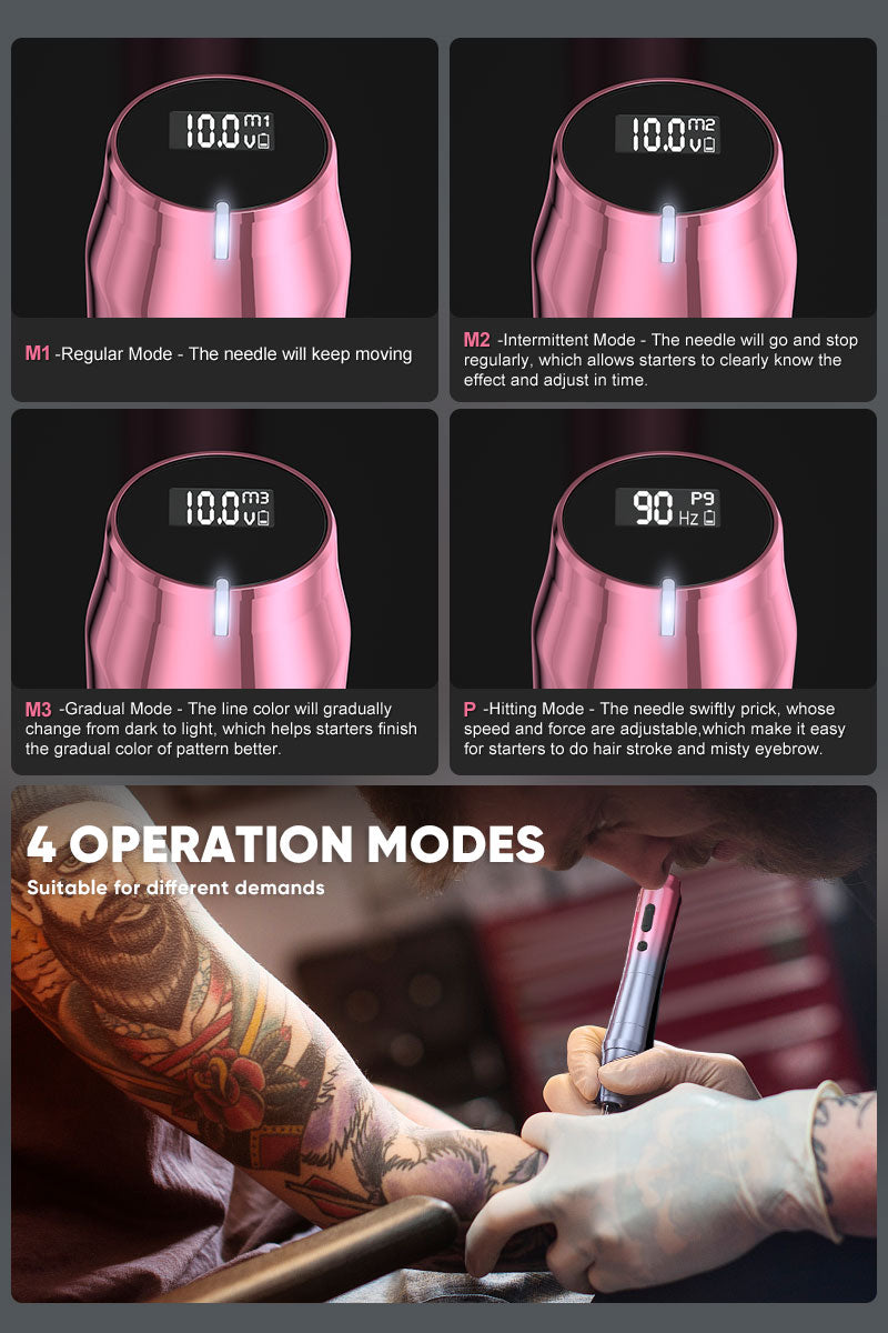 Biomaser TP010 Wireless PMU Machine Kit - Dual Battery, Swiss Motor, Silent for Brows & Lips