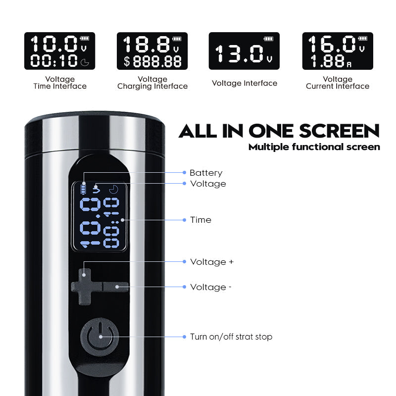 Máquina de tatuaje inalámbrica con pluma de 4,0 mm de recorrido ThunderlordPower K6022