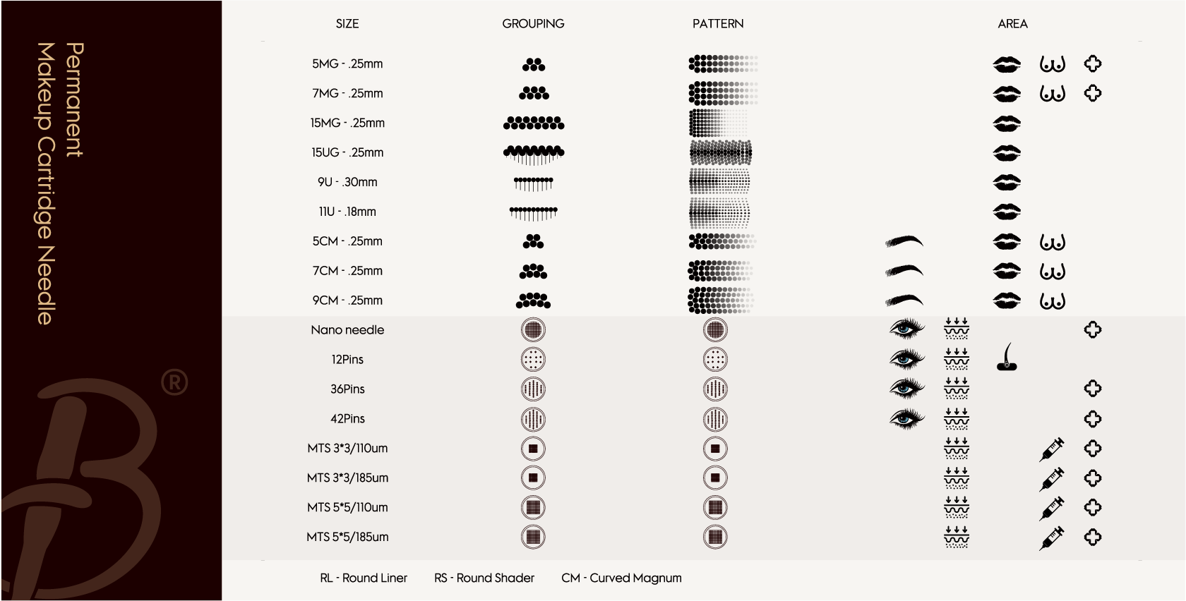 Biomaser MTS MicroNeedling  Permanent Makeup Mesotherapy Needles
