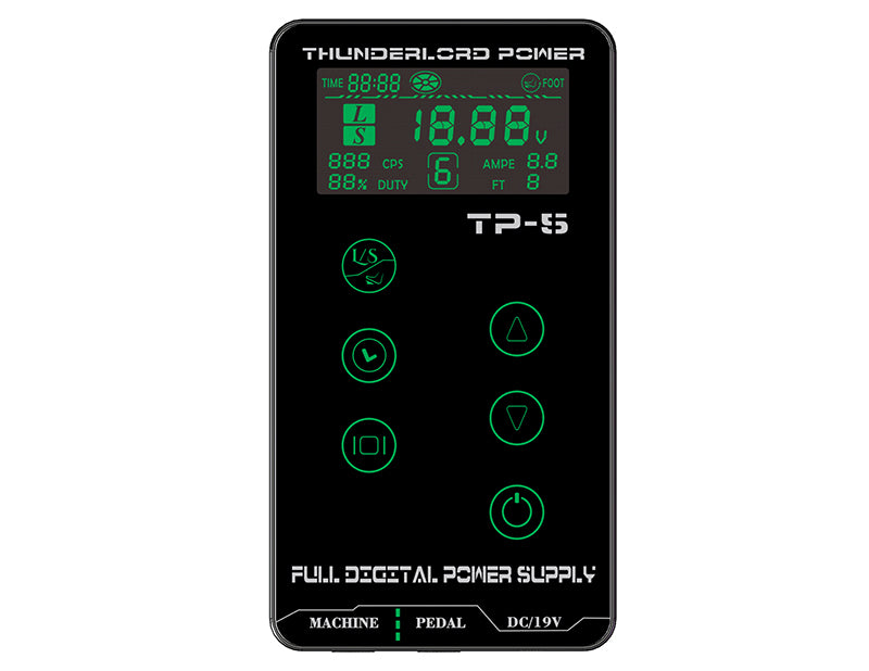 Fuente de alimentación para máquina de tatuaje dual TP-5 con pantalla táctil LCD digital inteligente ThunderlordPower