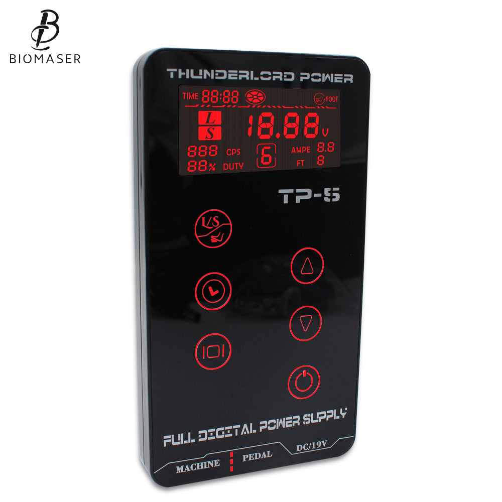 Fuente de alimentación para máquina de tatuaje dual TP-5 con pantalla táctil LCD digital inteligente ThunderlordPower