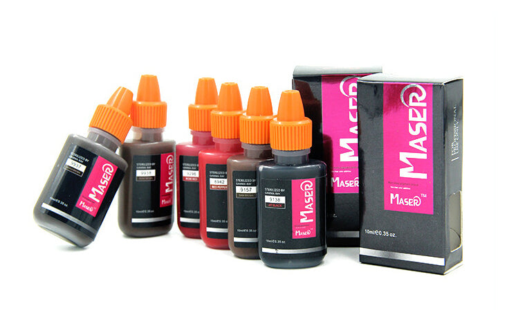 Pigmento de maquillaje permanente Maser de 10 ml para corregir el color de las cejas en tonos azules.