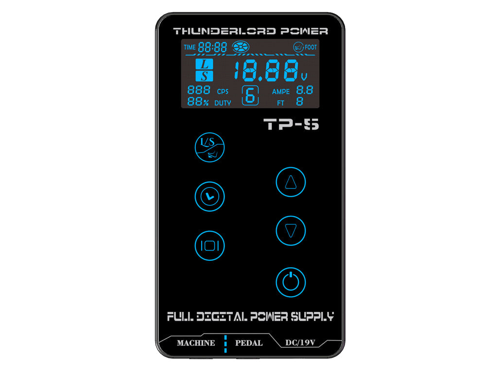 Fuente de alimentación para máquina de tatuaje dual TP-5 con pantalla táctil LCD digital inteligente ThunderlordPower
