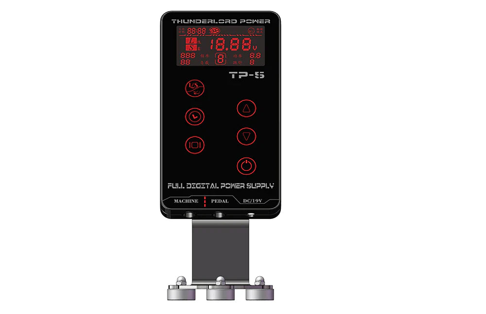 Fuente de alimentación para máquina de tatuaje dual TP-5 con pantalla táctil LCD digital inteligente ThunderlordPower