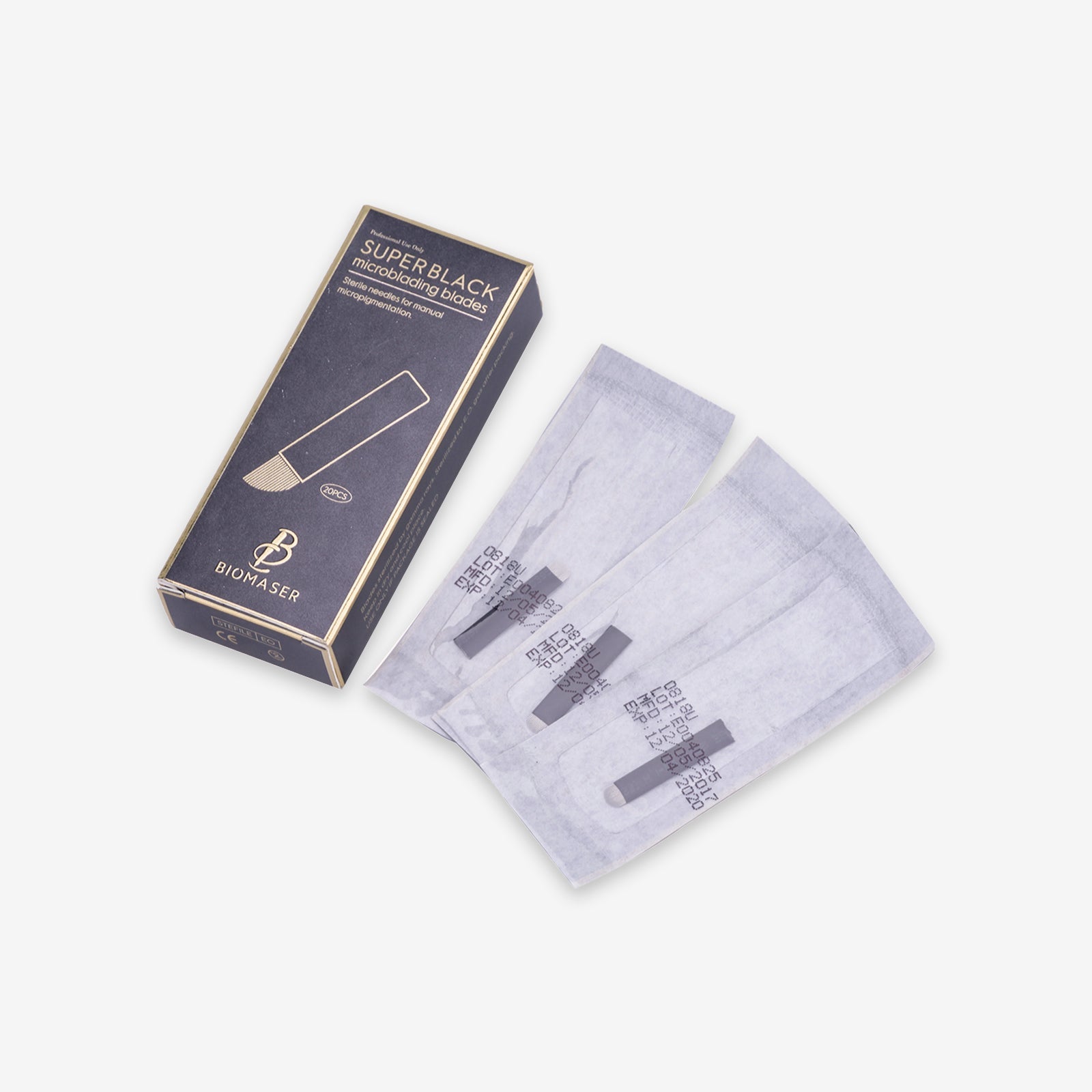 Agujas desechables Biomaser Super Black para microblading, maquillaje permanente, 20 unidades