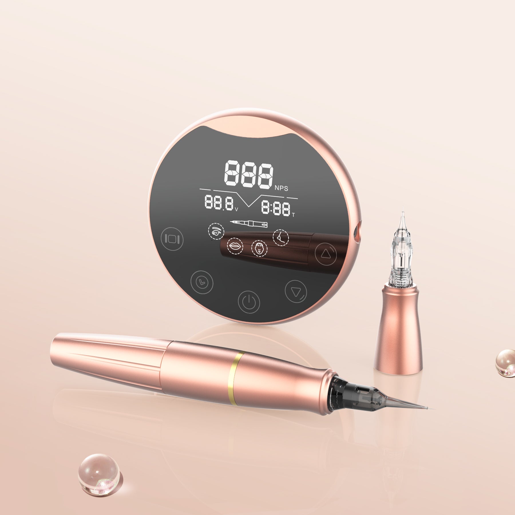 Kit de máquina de tatuaje PMU con cabezal doble CTGE004 para aguja de cartucho de tatuaje universal y aguja de rosca BMX Thunderlord P90