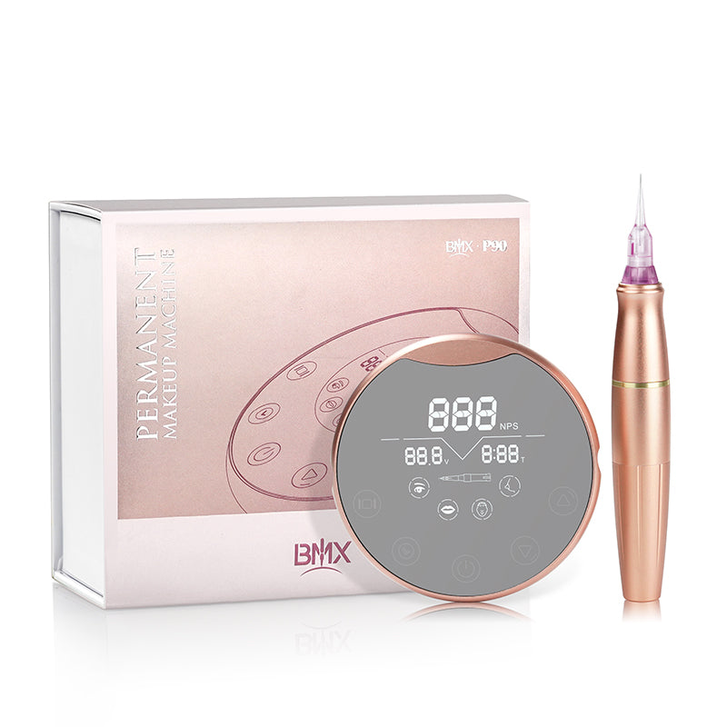 Kit de máquina de tatuaje PMU con cabezal doble CTGE004 para aguja de cartucho de tatuaje universal y aguja de rosca BMX Thunderlord P90