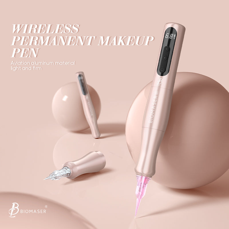 Biomaser P90 PRO Wireless PMU Pen - Long-Lasting, Silent & Portable for Brows/Lips/Eyeliner