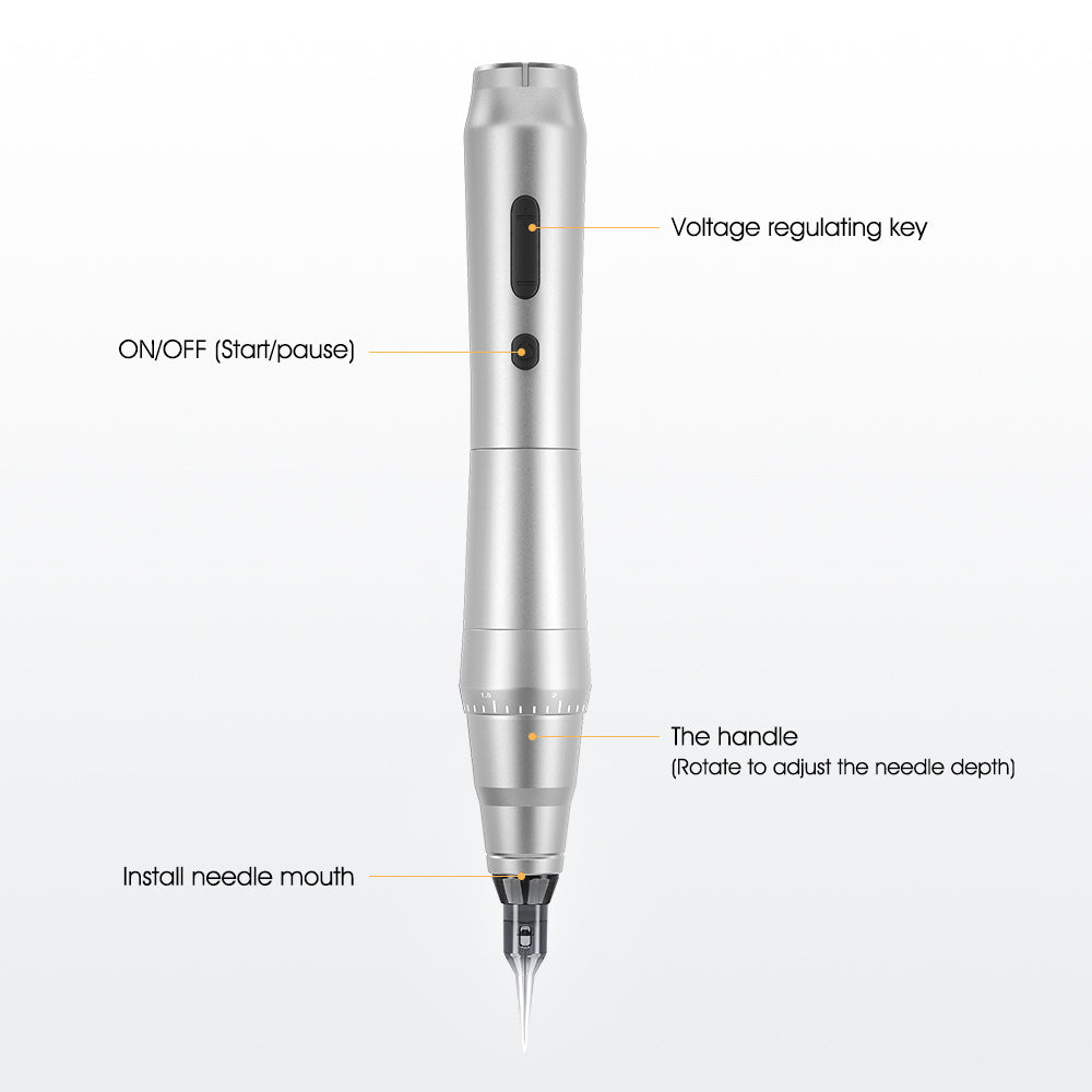 Biomaser TP010 Wireless PMU Machine Kit - Dual Battery, Swiss Motor, Silent for Eyebrows & Lips