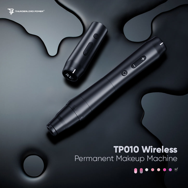 Biomaser TP010 Wireless PMU Machine Kit - Dual Battery, Swiss Motor, Silent for Eyebrows & Lips