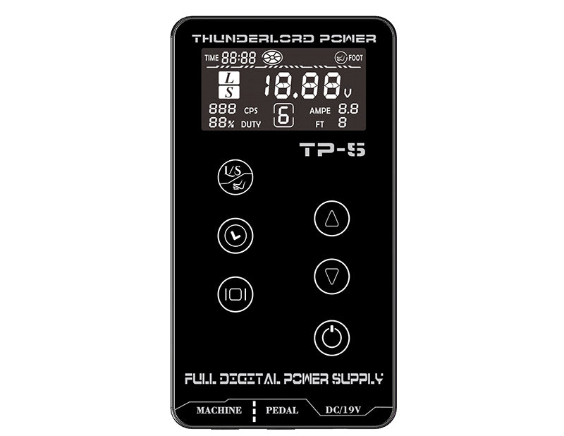 Fuente de alimentación para máquina de tatuaje dual TP-5 con pantalla táctil LCD digital inteligente ThunderlordPower