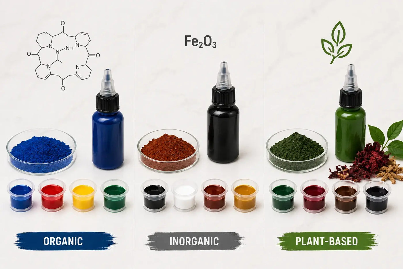 Tattoo Ink Chemistry: Organic, Inorganic, and Plant-Based Compared