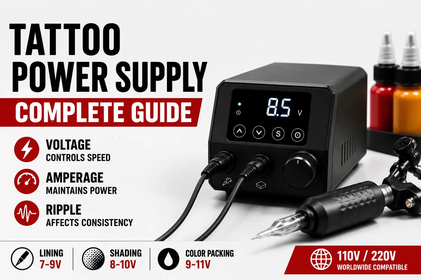 Tattoo Power Supply Guide: Voltage, Amperage, and Dialing In Your Machine