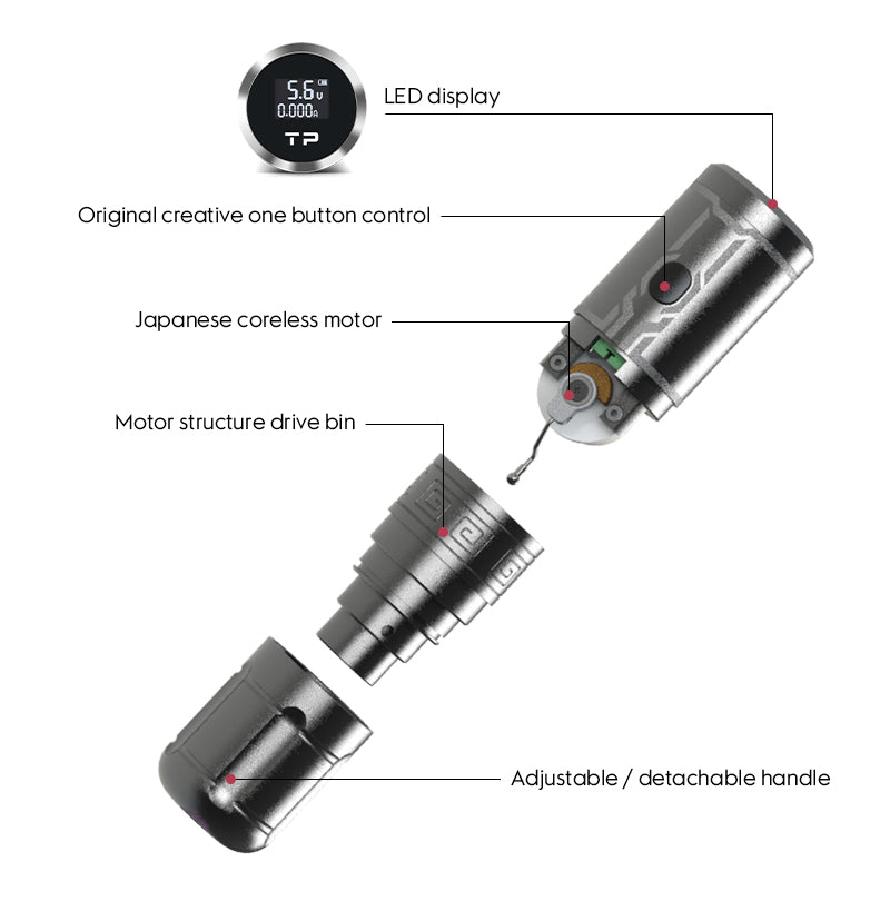THUNDERLORD Brushless Motor Wireless Tattoo  Machine K6031