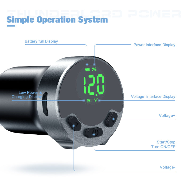 Thunderlord Power Digital Wireless Tattoo Power Supply DC004