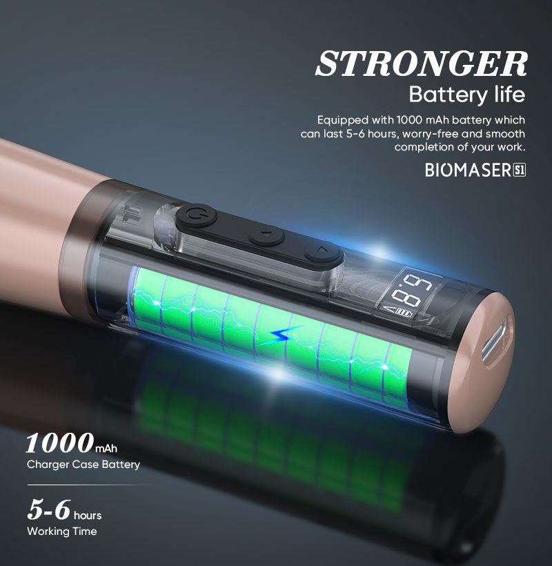 Biomaser P90 PRO Wireless PMU Pen - Long-Lasting, Silent & Portable for Brows/Lips/Eyeliner