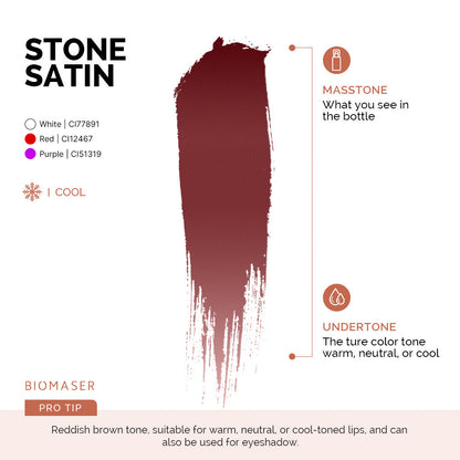BiomaserPowder PMU Pigment Ink for Lips, Stone Satin | Nude Stone