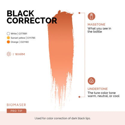 BiomaserPowder PMU Pigment Ink for Lips, Black Corrector | Corrector 041