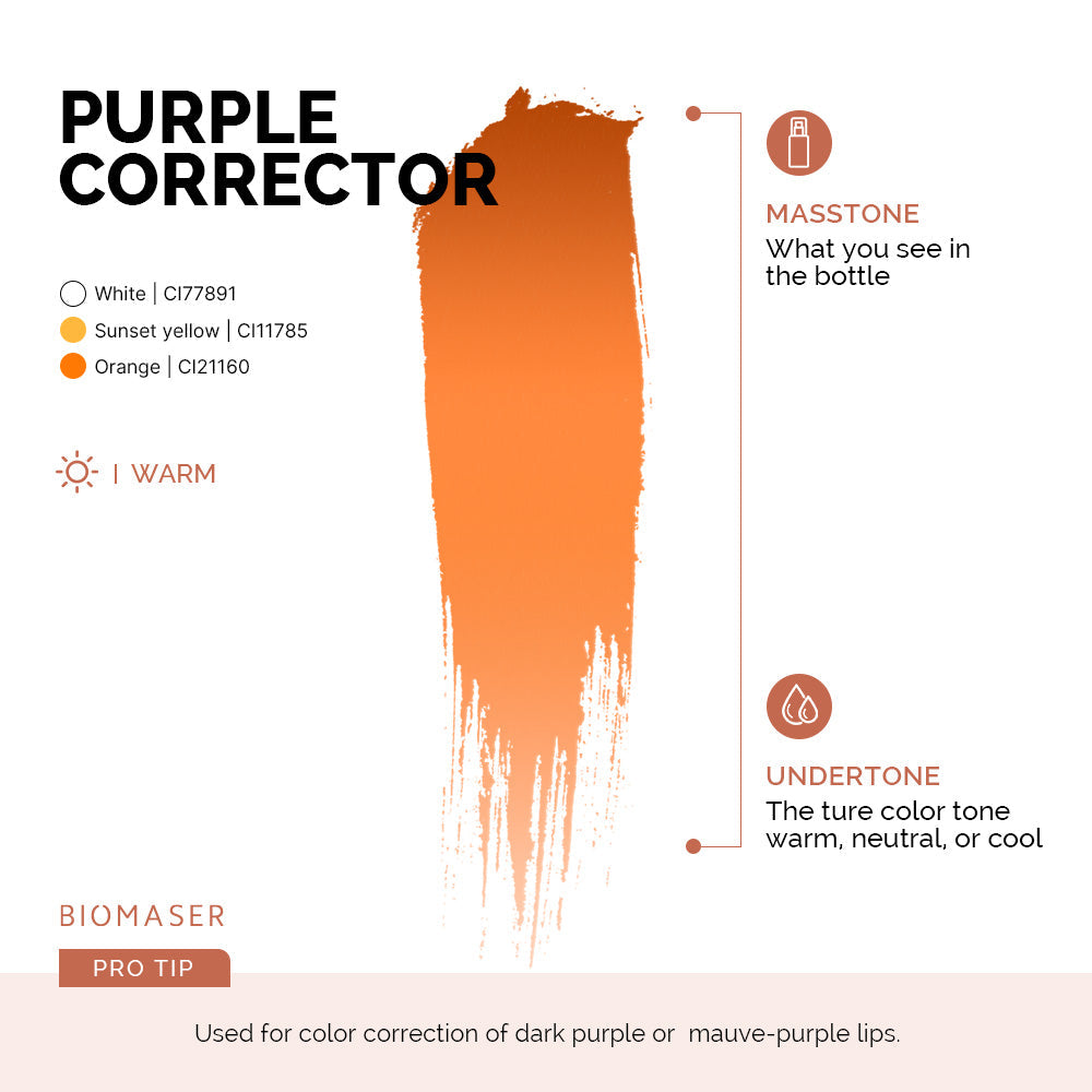 BiomaserPowder PMU Pigment Ink for Lips, Purple Corrector | Corrector 042