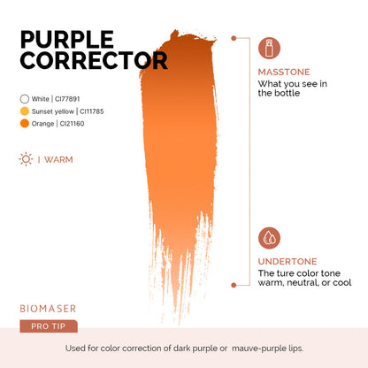 BiomaserPowder PMU Pigment Ink for Lips, Purple Corrector | Corrector 042