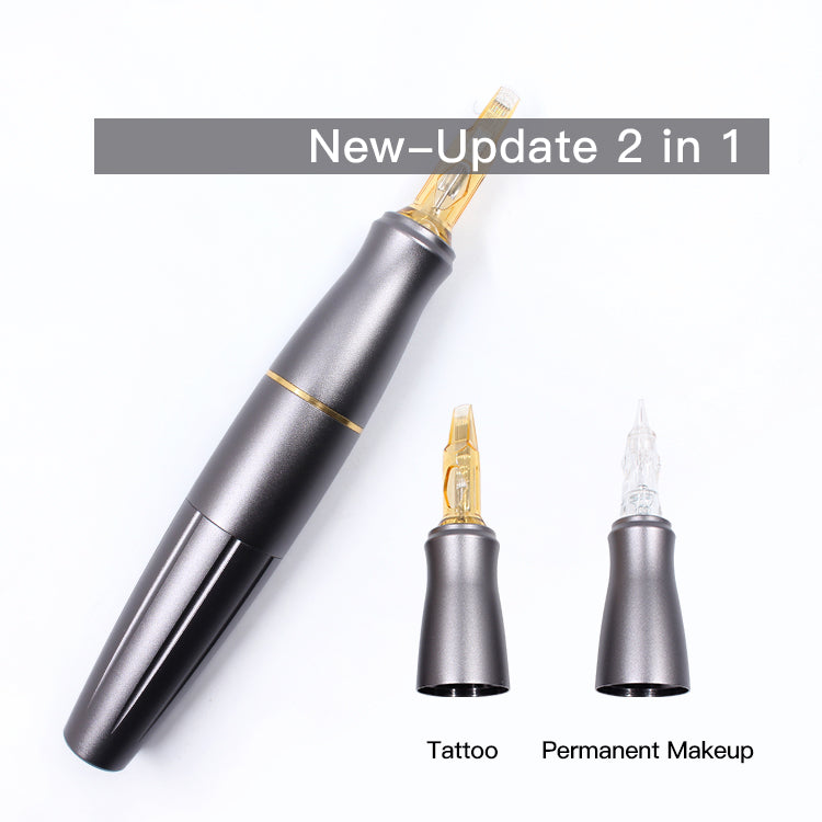 Kit de máquina de tatuaje PMU con cabezal doble CTGE004 para aguja de cartucho de tatuaje universal y aguja de rosca BMX Thunderlord P90