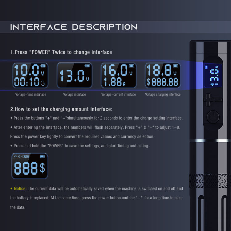 Thunderlord Power K6022 Wireless Tattoo Pen Kit with 4.0mm Stroke