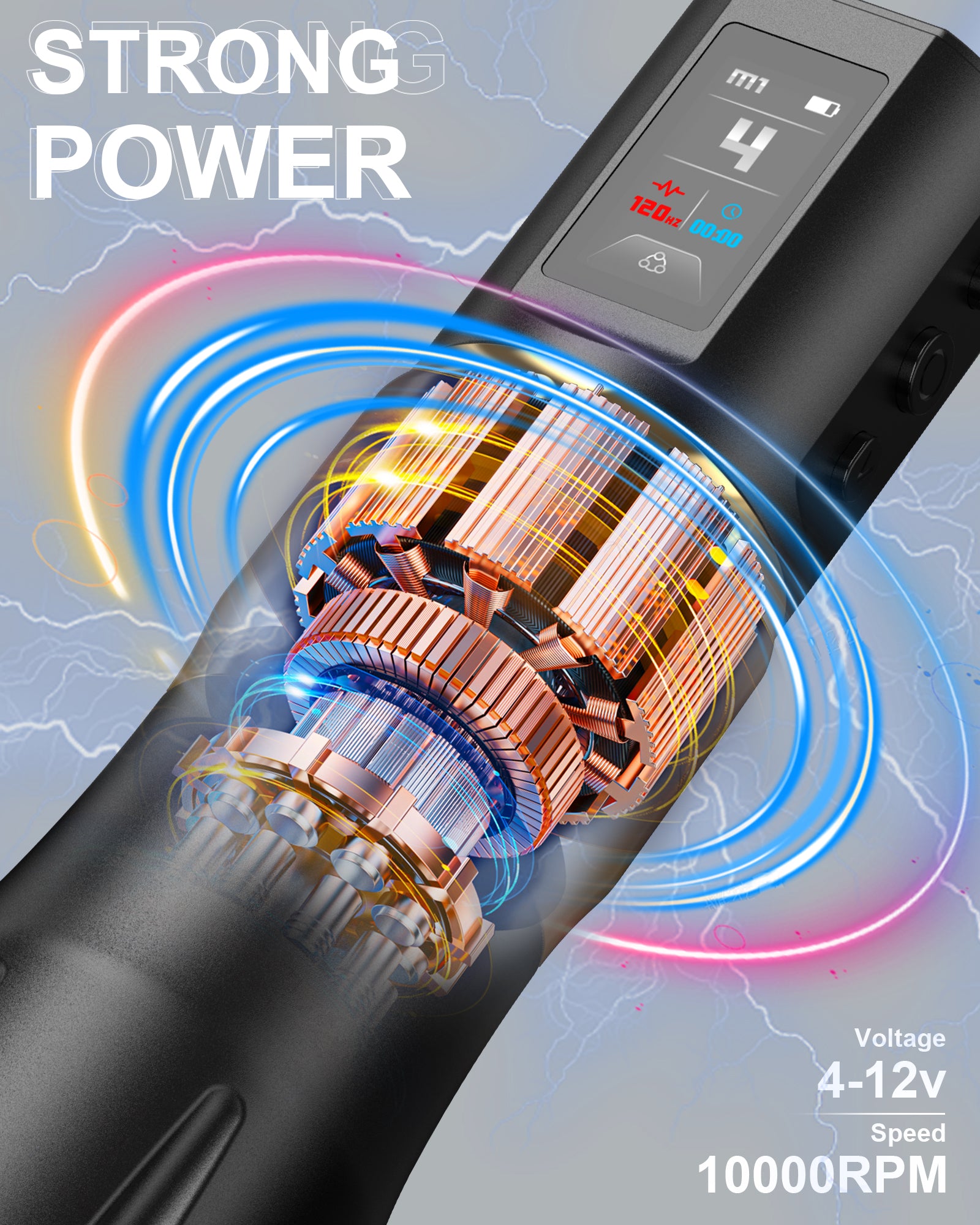 Thunderlord Power U9 Wireless Tattoo Machine Adjustable Stroke Fast Charging