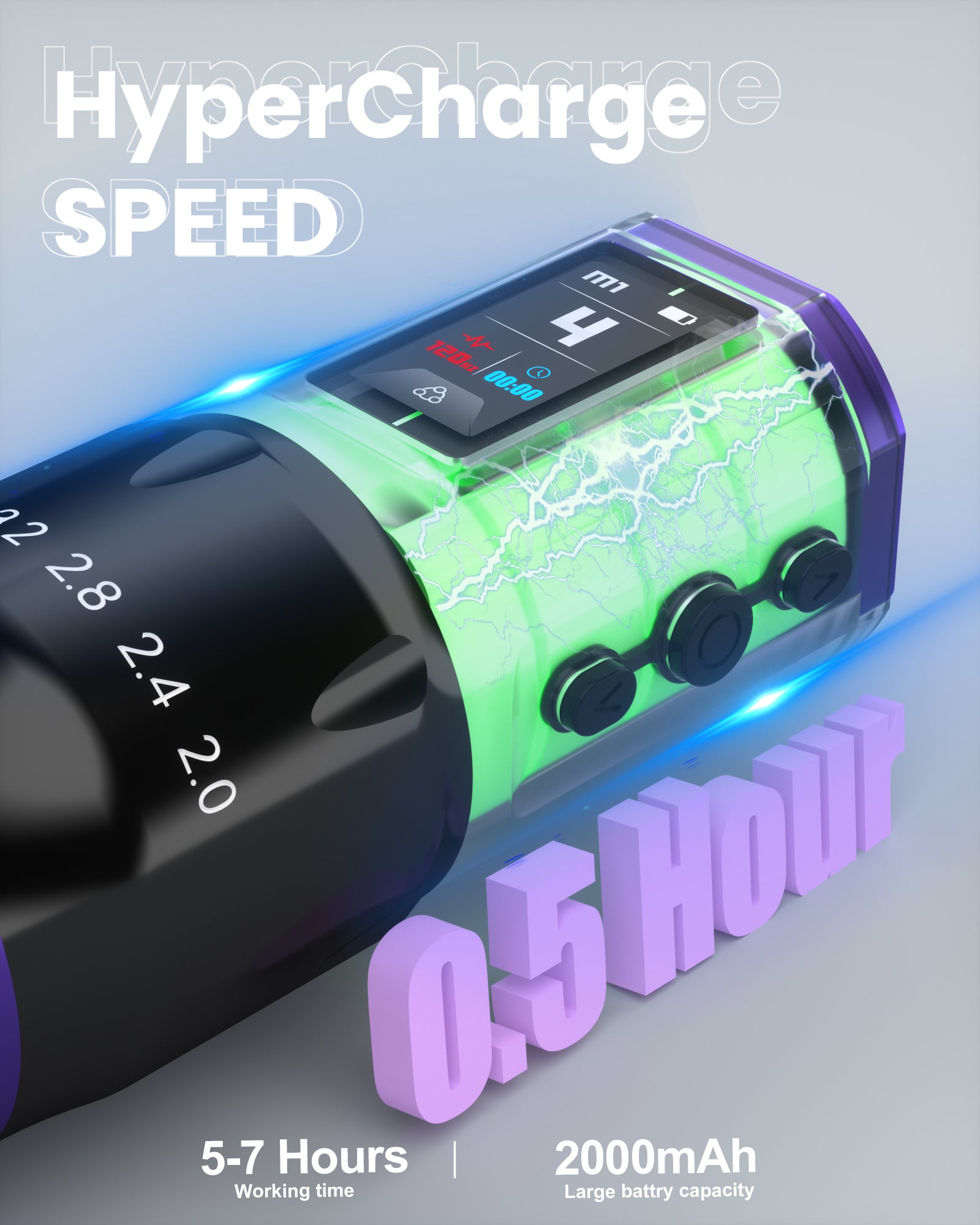 Thunderlord Power U9 Wireless Tattoo Machine Adjustable Stroke Fast Charging