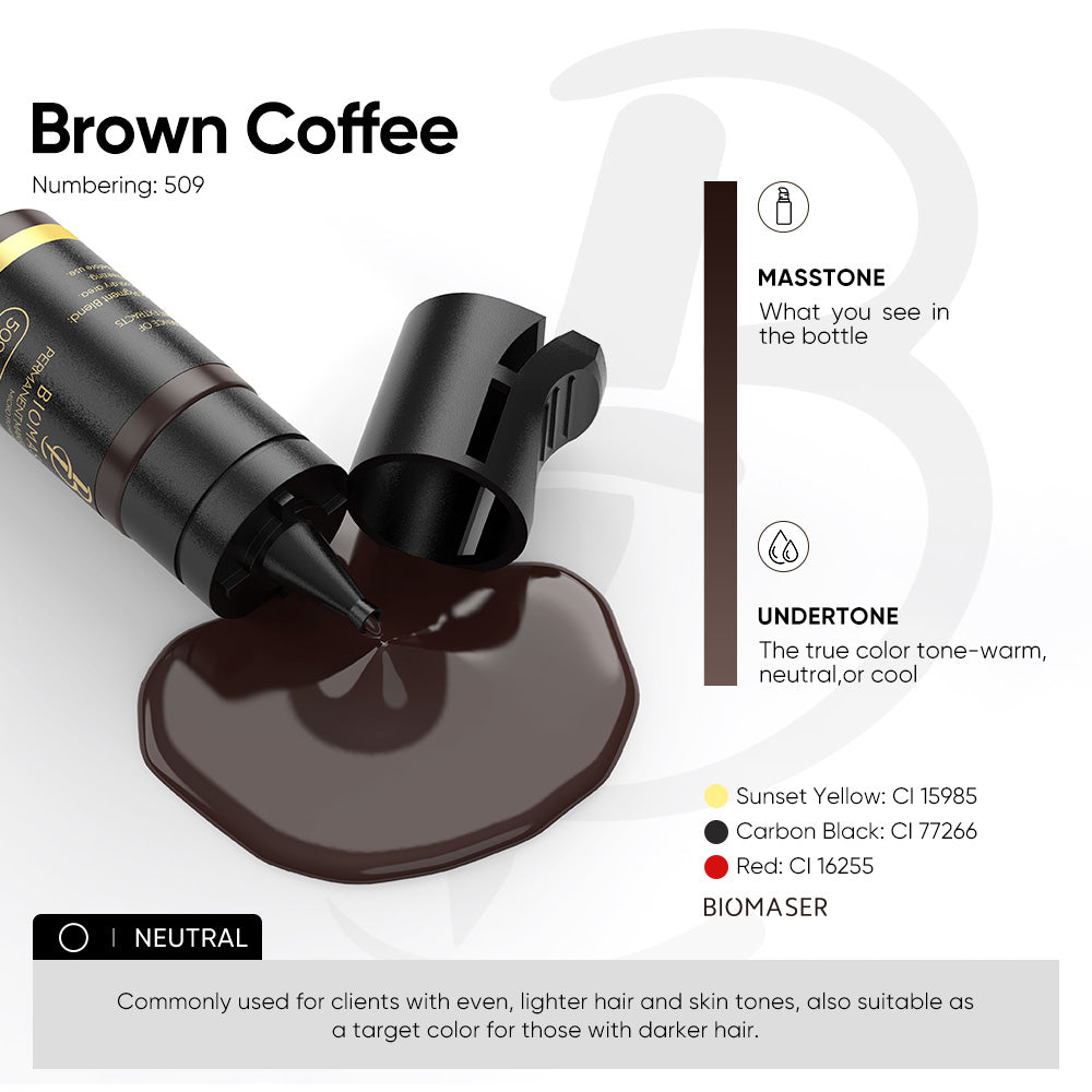 Tinta pigmentada líquida Biomaser para cejas para máquina de micropigmentación de maquillaje permanente Pigmento 12 ml