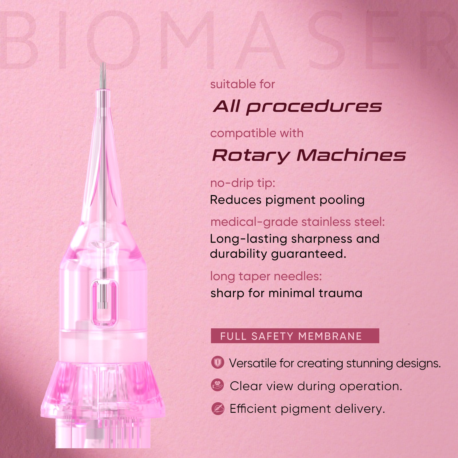Biomaser Pinky Pro RS Round Shader Universal Cartridge Needles