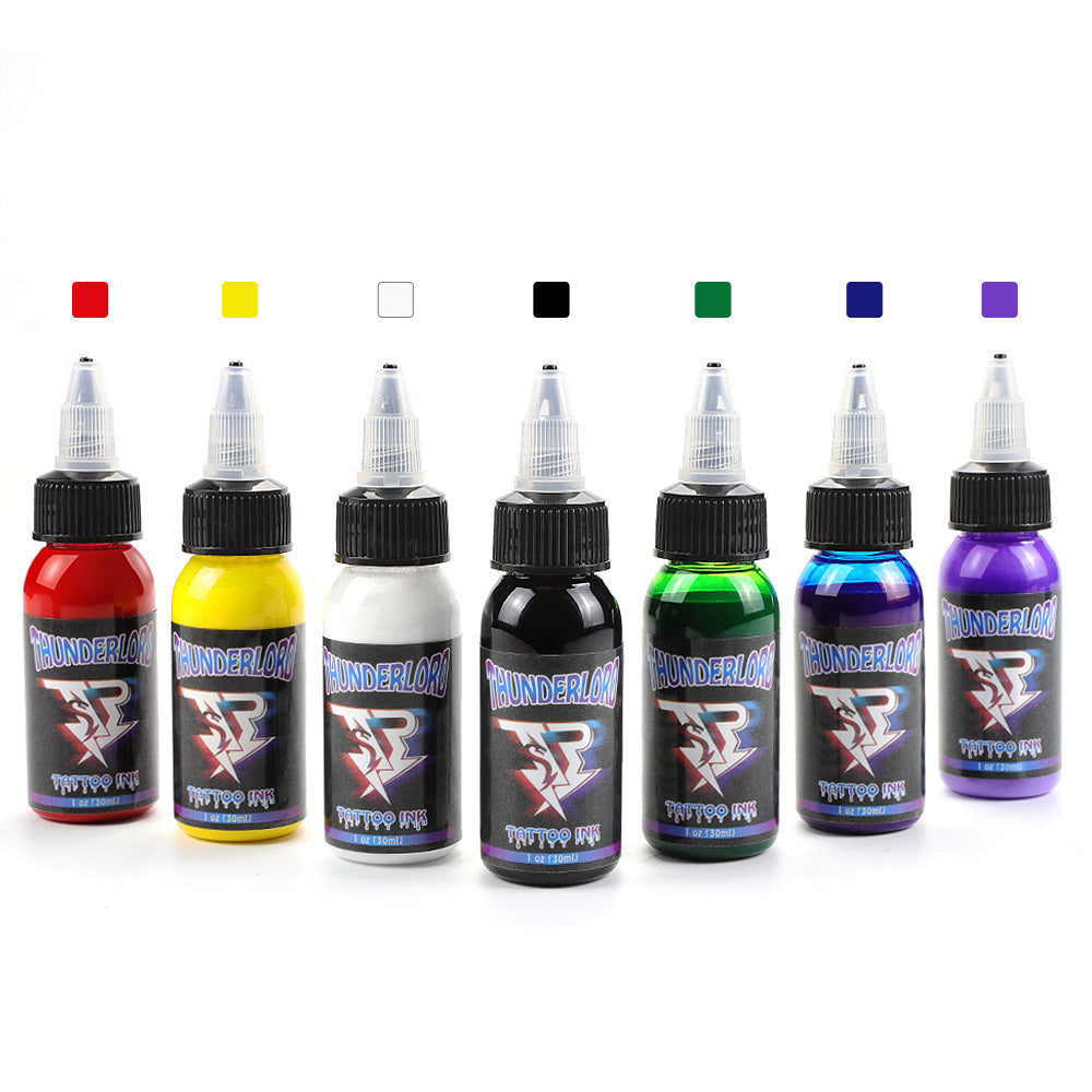 Thunderlord Power Tattoo 7 Colors Ink Set 1oz 30ml Bottles