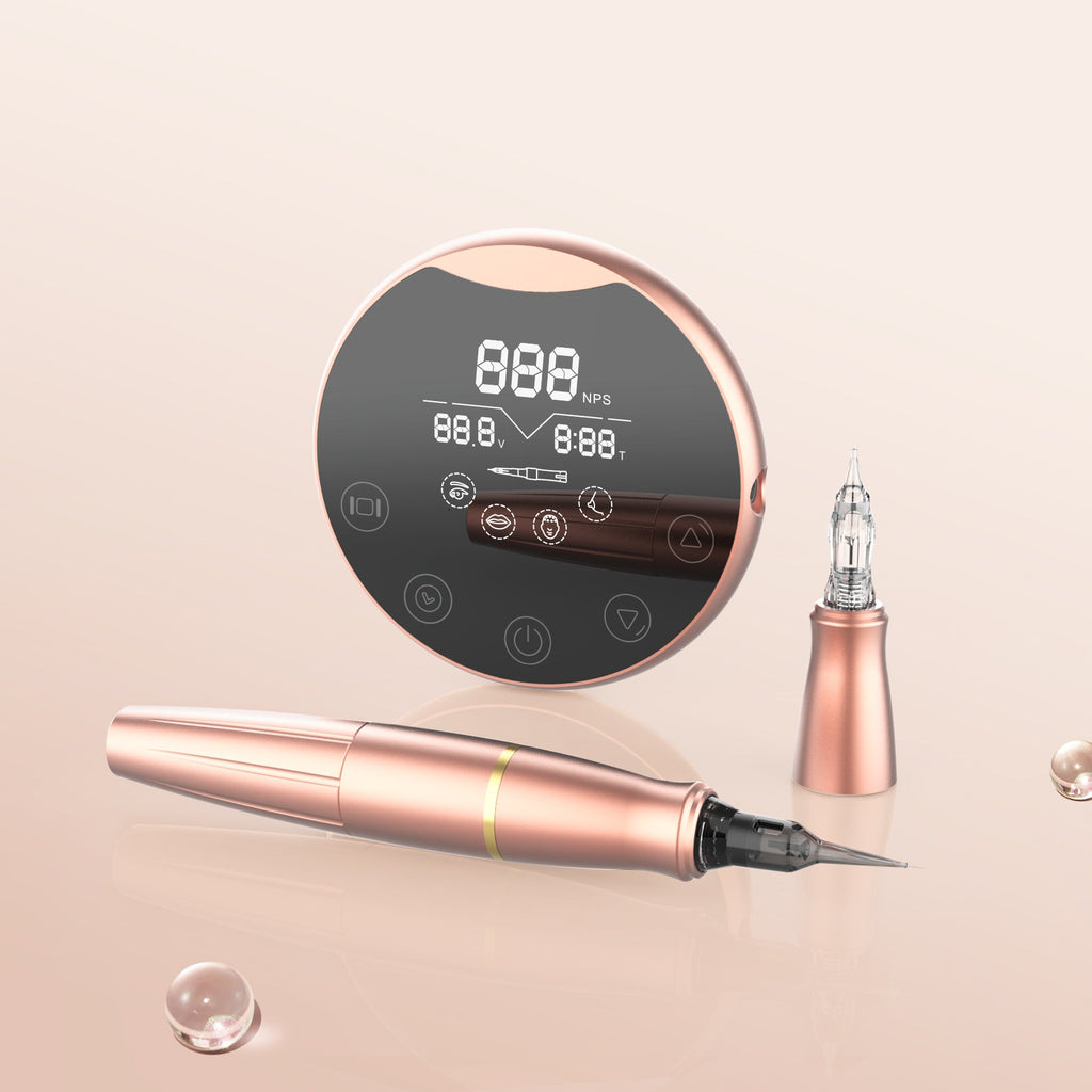 Kit de máquina de tatuaje PMU con cabezal doble CTGE004 para aguja de cartucho de tatuaje universal y aguja de rosca BMX Thunderlord P90