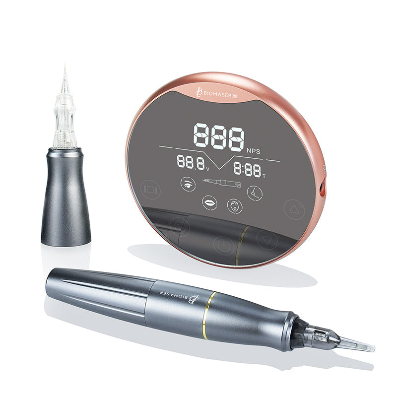 Biomaser P90 PMU Tattoo Machine Kit Dual Head Universal Cartridge Compatible