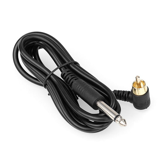 Cable de clip Thunderlord Power Tattoo, cable suave de 1,8 mm y cable RCA de 6,35 mm con interfaces RCA de alta sensibilidad disponibles.