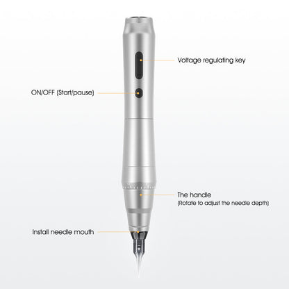Biomaser TP010 Wireless PMU Machine Kit - Dual Battery, Swiss Motor, Silent for Eyebrows & Lips
