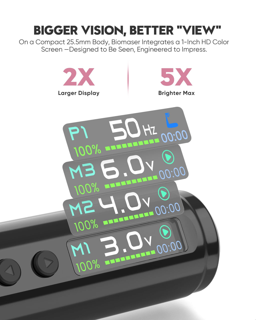 Biomaser U1 Pro Wireless Tattoo PMU Machine Adjustable Stroke Dual Battery