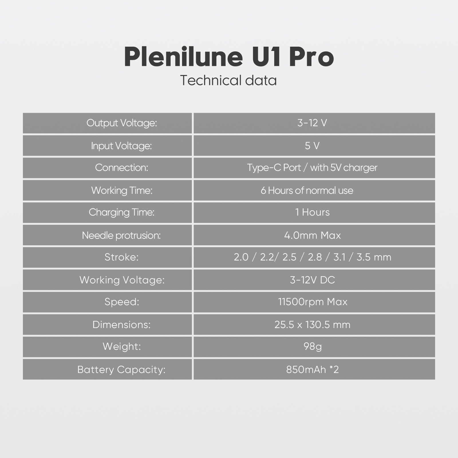 Biomaser Plenilune U1 Pro Wireless Tattoo & PMU Machine With Adjustable Stroke