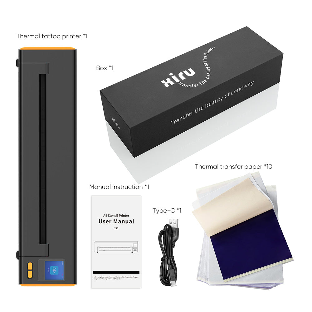 XIRU XR3 Bluetooth & USB Thermal Tattoo Transfer Printer for Professional Tattoo Use